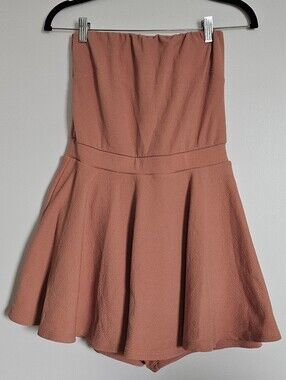 Rienda Gyaru Japan Terracotta Clay Strapless Peplum Romper With Skirt